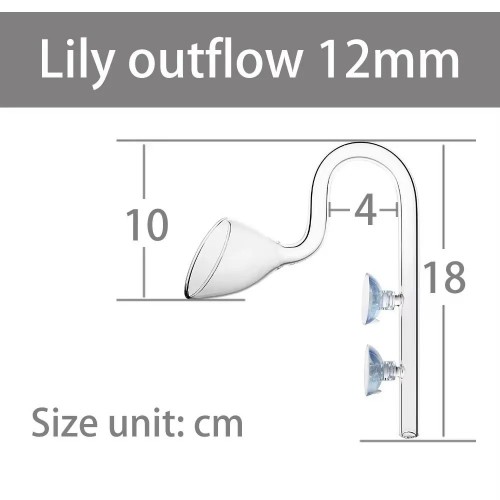 Aquapro Lilly Glass Pipe 12mm Dış Filtre Cam Emiş Basış